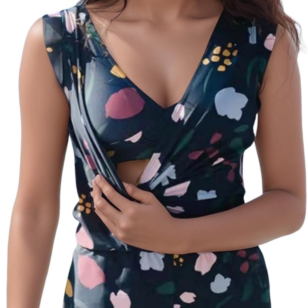 NWOT Floral Swim Romper